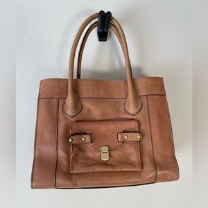 John Lewis Collection Tan Leather Handbag EUC